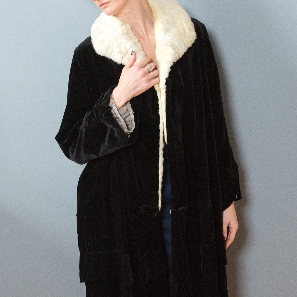 Vintage Black Velvet overcoat